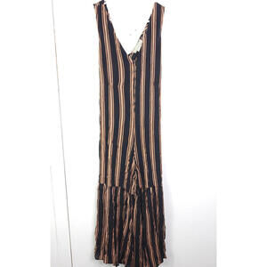 Flying Tomato Jumpsuit Womens Small Wide Leg Flare Hippie Striped 70s Boho